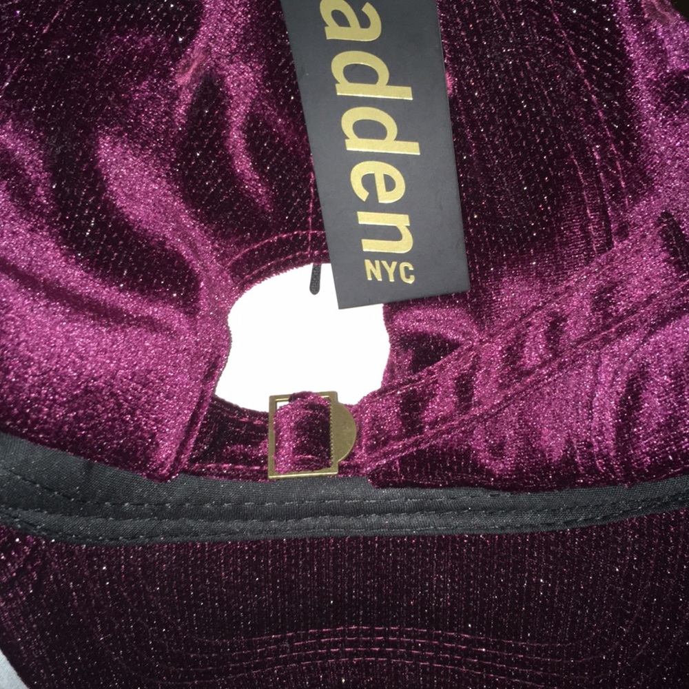3/$20 Maroon Metallic Velour Baseball Hat - Picture 6 of 6